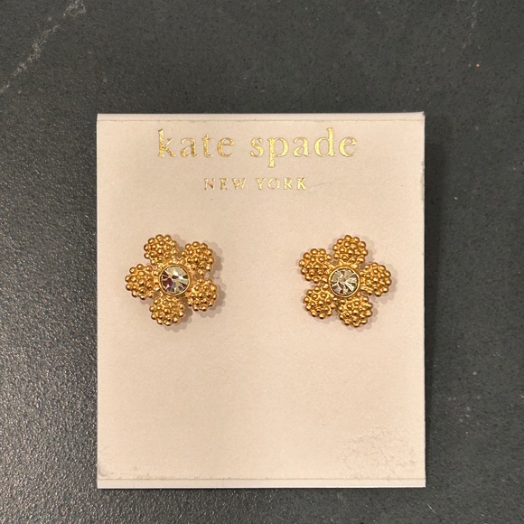 New: Kate Spade 14k Gold Filled Flower Earrings - Picture 1 of 4